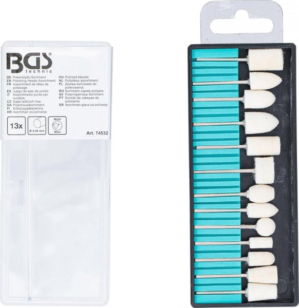 Poleringstrissor 13 delar – ullfilt set 3/32