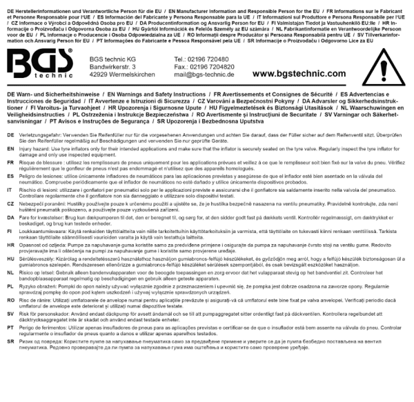 Däckpåfyllningspistol 0–8 bar med manometer