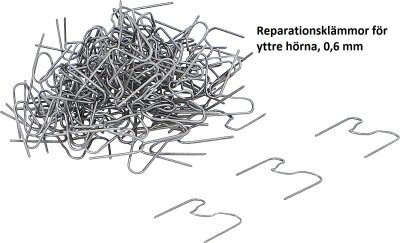 Reparationsklämmor för yttre hörna, 0,6 mm