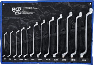 Ringnyckel-sats, bokad, 6-32 mm, 12 delar