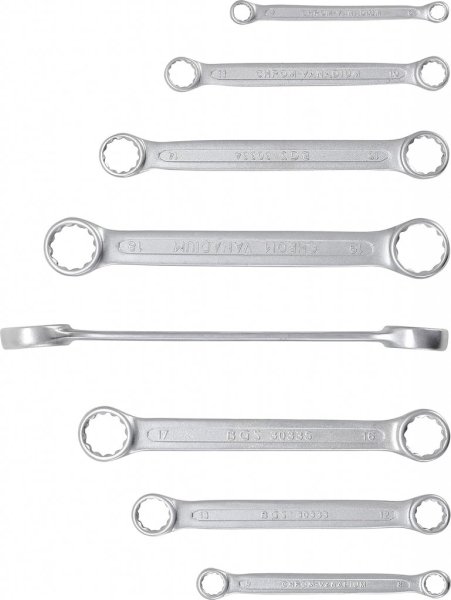 Ringnyckelsats extra platt, 6-22 mm, 8 delar