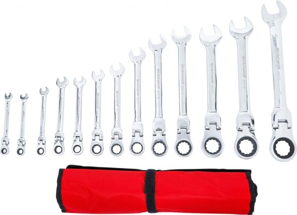 Ringspärrnyckelsats ledbar 8–32 mm, 13 delar