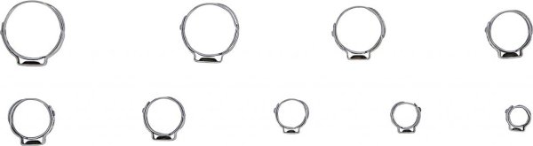 1-öras slangklämmor rostfri Ø5,8–21 mm – 170 delar