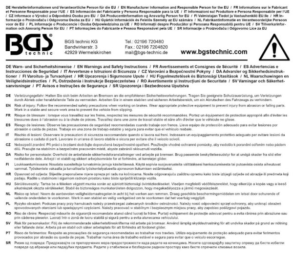 Säkerhetshänvisningar BGS4802