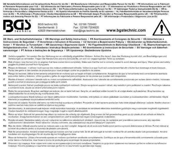 Säkerhetsinformation BG70931