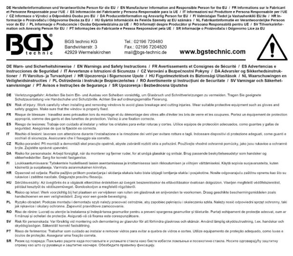 Säkerhetsinformation BG7993