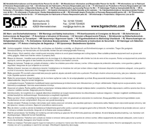 Säkerhetsinformation BG7996