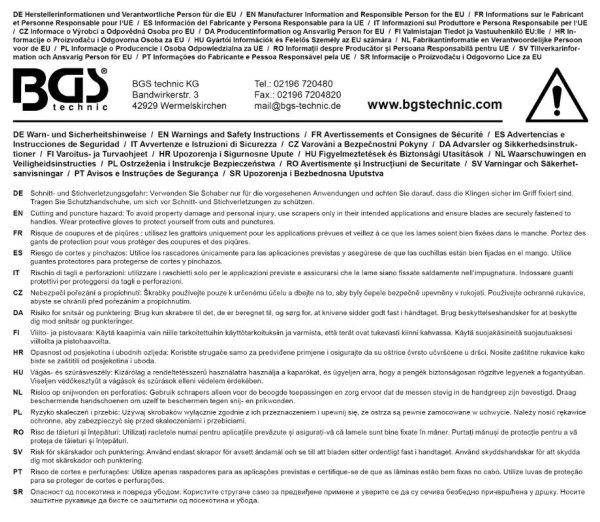 Säkerhetsinformation BGS70981