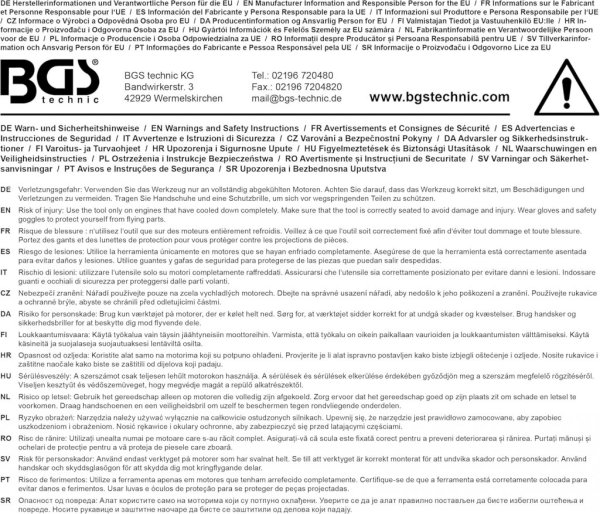 Säkerhsthänvisningar BGS8681