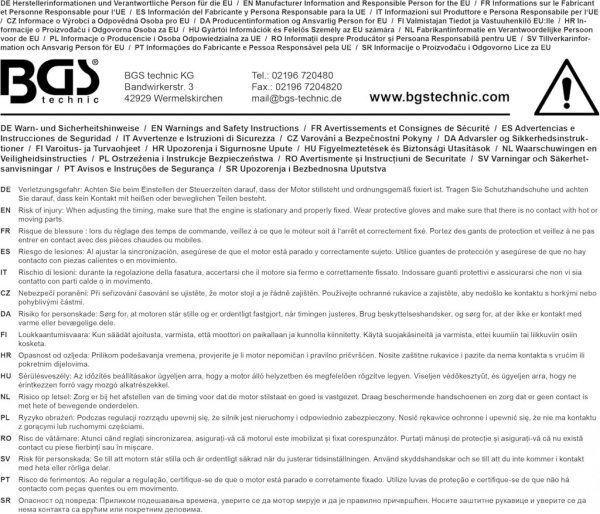 Säkerhsthänvisningar BGS8751