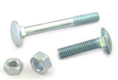 Vagnsbult med mutter, förzinkad