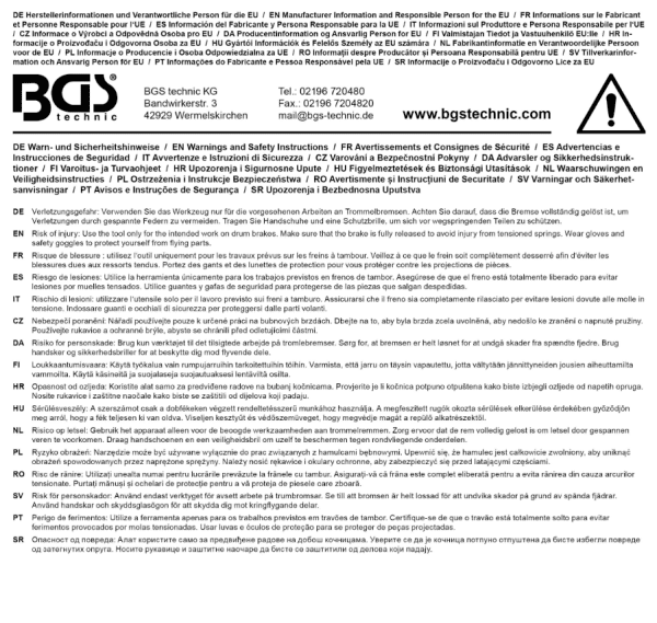Bromsfjäder-verktyg för Toyota-parkeringsbroms, 185 mm