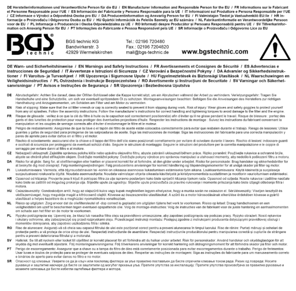 Oljefilternyckel 64 mm – 14 PT för Toyota, Lexus, Subaru