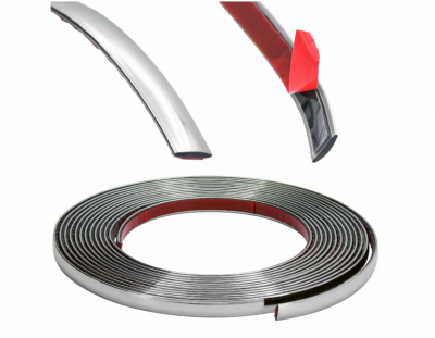 Kromlist 10 mm Självhäftande 5 m Flexibel PVC