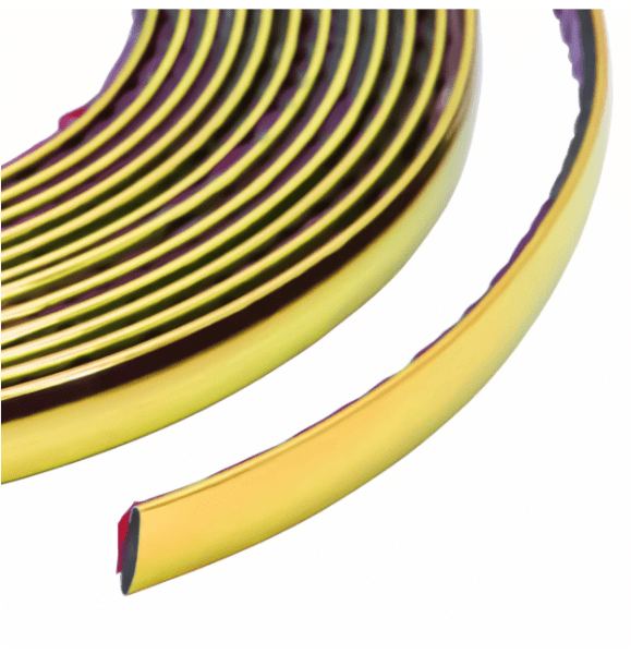Kromlist Guld 20 mm Självhäftande 5 m Flexibel PVC