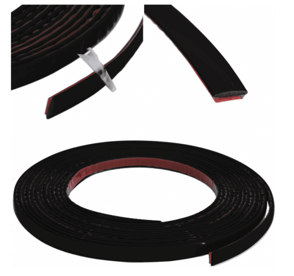 Dekorlist Svart 8 mm Självhäftande 5 m Flexibel PVC