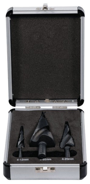 Stegborrsats HSS 4–32 mm – 3 delar nitridbelagd