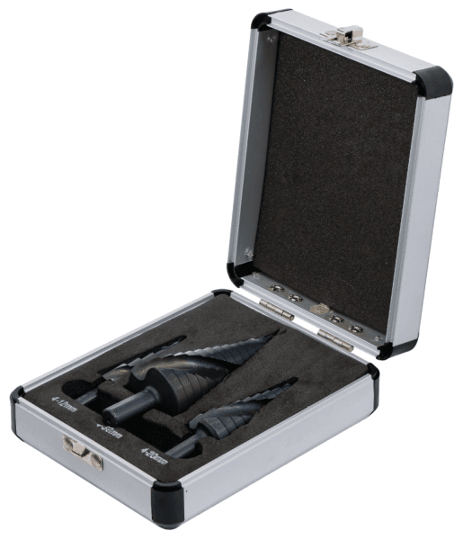 Stegborrsats HSS 4–32 mm – 3 delar nitridbelagd