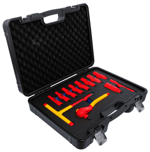 VDE hylsnyckelsats 3/8″ 7–22 mm – 12 delar isolerade Pro Torque®