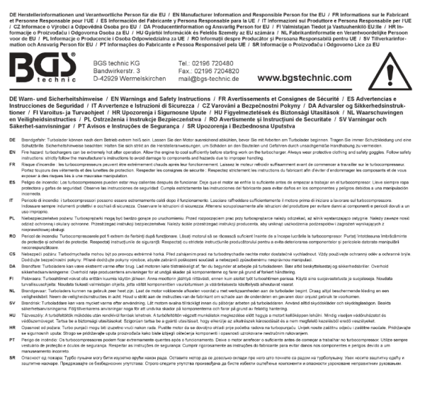 Turbosystem-provtryckarsats, med bajonettadapter