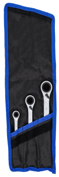 Spärrringnyckelsats 4-i-1, 3 delar, 8–19 mm, 72-tand