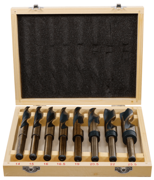 HSS-borrsats 14–25,5 mm, 8 delar – Extra stora metallborrar