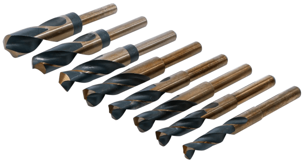HSS-borrsats 14–25,5 mm, 8 delar – Extra stora metallborrar