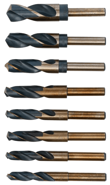 HSS-borrsats 14–25,5 mm, 8 delar – Extra stora metallborrar