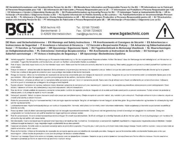 Karosseri-Riktverktygssats 7 delar Pro