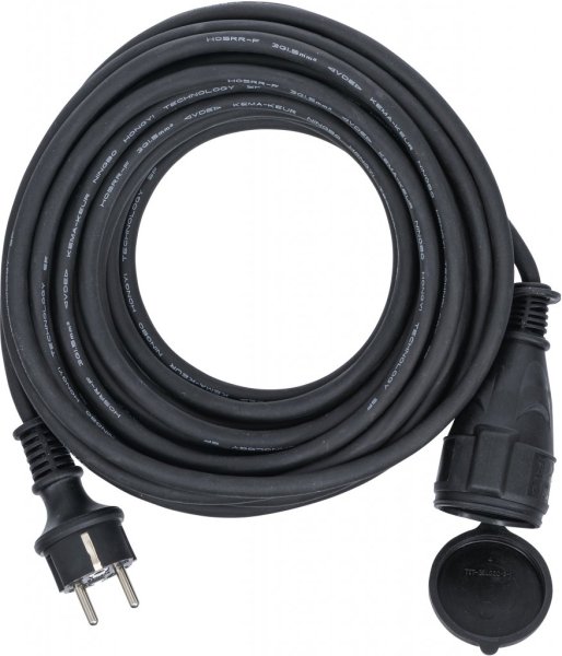 Skarvsladd 3x1,5 mm² IP44, 10–20 m, gummikabel för utomhusbruk