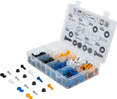 Skruv- & muttersats 400 delar – registreringsskylt