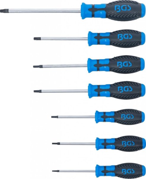 Skruvmejselsats Torx, T10-T40, 7 delar