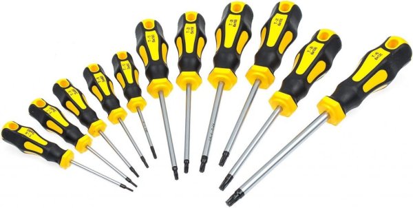 Skruvmejselsats Torx T6–T40, 11 delar