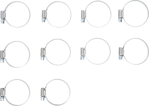 Slangklämmor 12 mm – rostfritt stål, 10-pack
