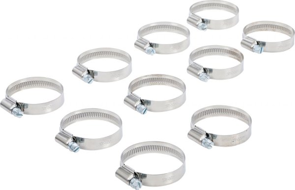 Slangklämmor 12 mm – rostfritt stål, 10-pack