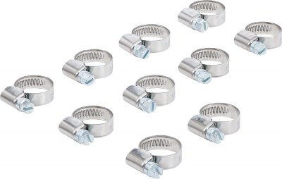 Slangklämmor 9 mm – rostfritt stål, 10-pack
