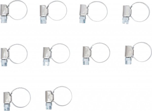 Slangklämmor 9 mm – rostfritt stål, 10-pack