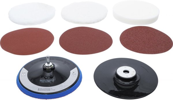 Slip- & Poleringsset Ø 180 mm – 8 Delar för Lack & Kaross