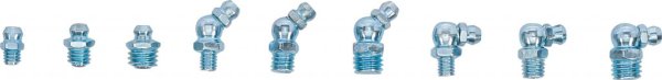 Smörjnippel sortiment 110 delar – M6 M8 M10 rak 45° 90°