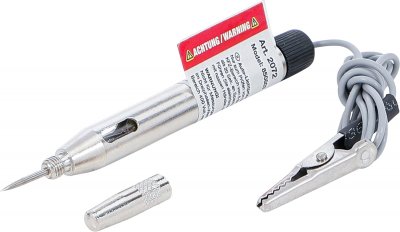 Spänningsprovare 6–24 V – Metall, med krokodilklämma