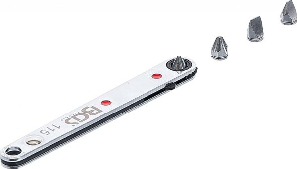 Spärrhandtag för 6,3mm Bits, inkl. 4 Specialbits