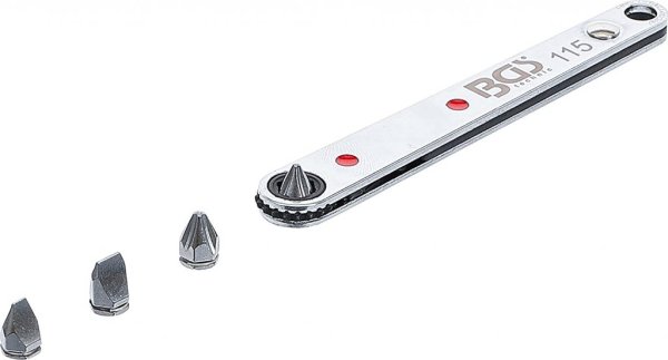 Spärrhandtag för 6,3mm Bits, inkl. 4 Specialbits