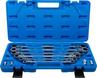 Spärringnyckelsats, ledbar, 8-19 mm, 10 delar