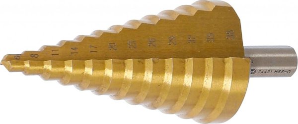 Stegborr TiN HSS 6–38 mm med 3-plansskaft