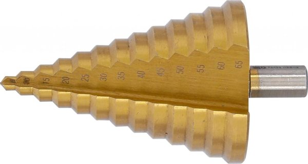 Stegborr TiN HSS 6–65 mm, 3-plansskaft