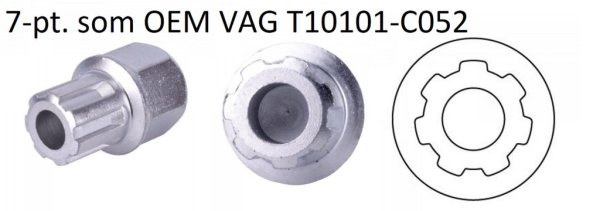 Fälglås-bitshylsa för VAG, som T10101-C052