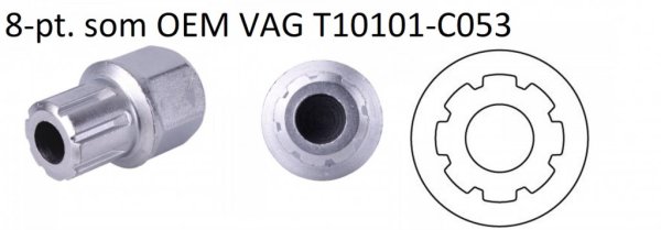 Fälglås-bitshylsa för VAG, som T10101-C053