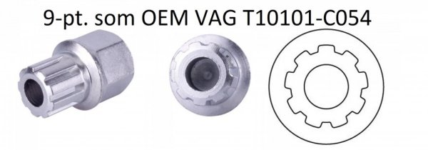 Fälglås-bitshylsa för VAG, som T10101-C054