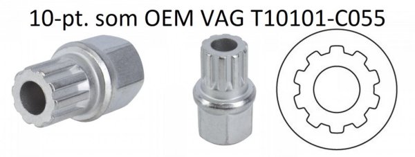 Fälglås-bitshylsa för VAG, som T10101-C055