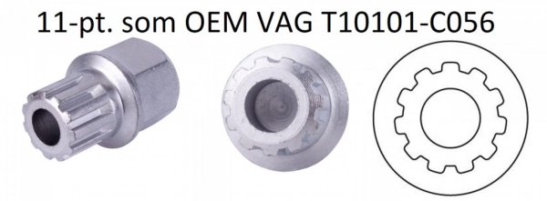 Fälglås-bitshylsa för VAG, som T10101-C056